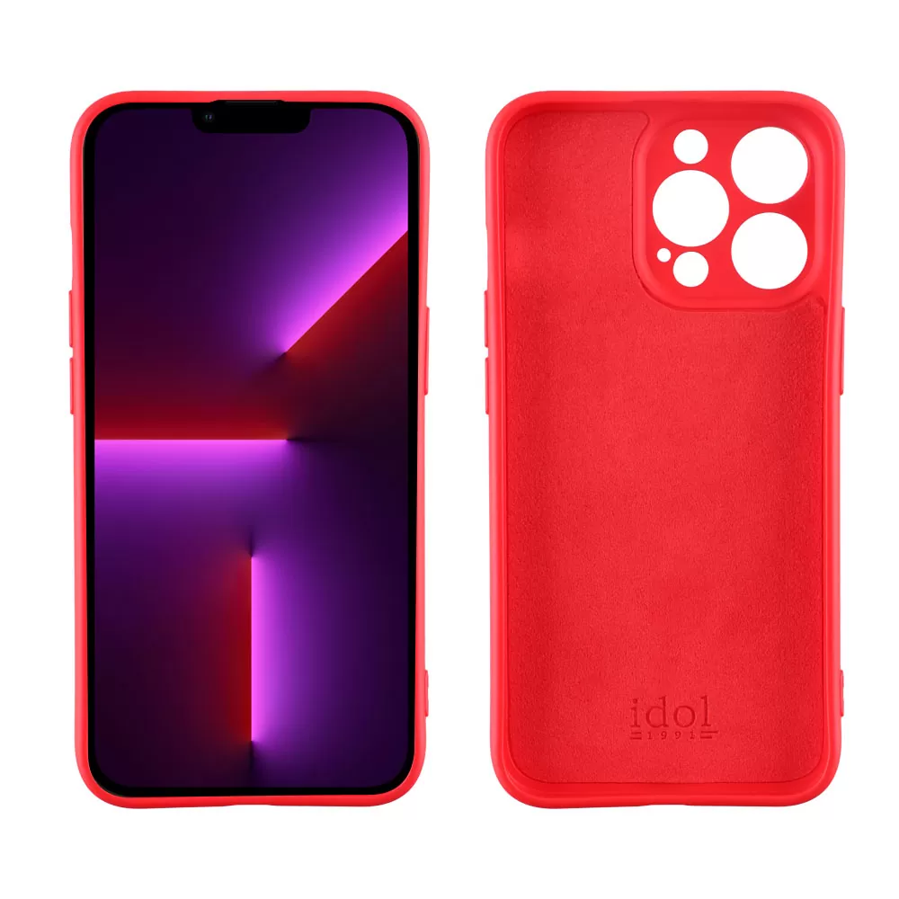 matshop.gr - IDOL 1991 ΘΗΚΗ IPHONE 13 PRO MAX 6.7" VELVET TPU 4 SIDE FULL CAMERA PROTECTION RED