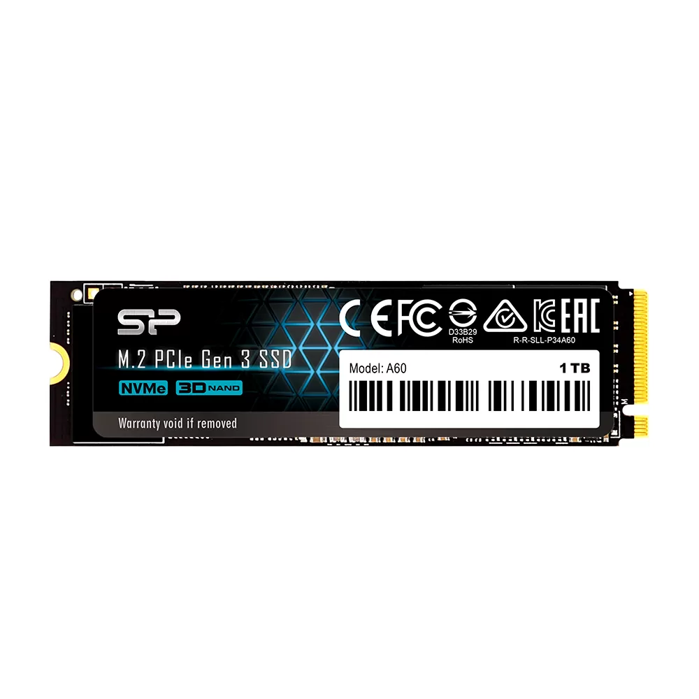 matshop.gr - SILICON POWER ACE A60 SSD PCIe GEN 3x4 NVMe 1.3 SLC 1TB M.2 HMB - DRAM Max 2200/1600 Mb/s