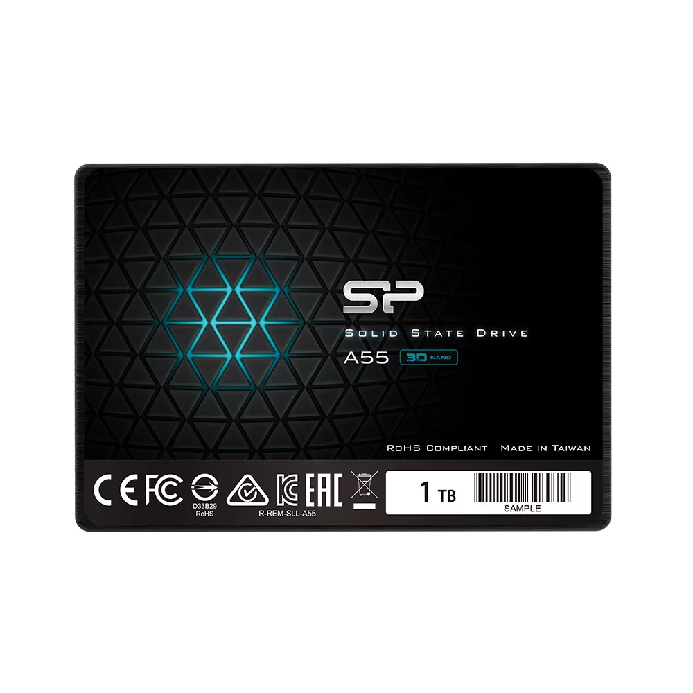matshop.gr - SILICON POWER 2.5" A55 SSD SATA III TCL 3D NAND 1TB 6GB/SEC R/W 560/530MB/s SLIM DESIGN BLUE