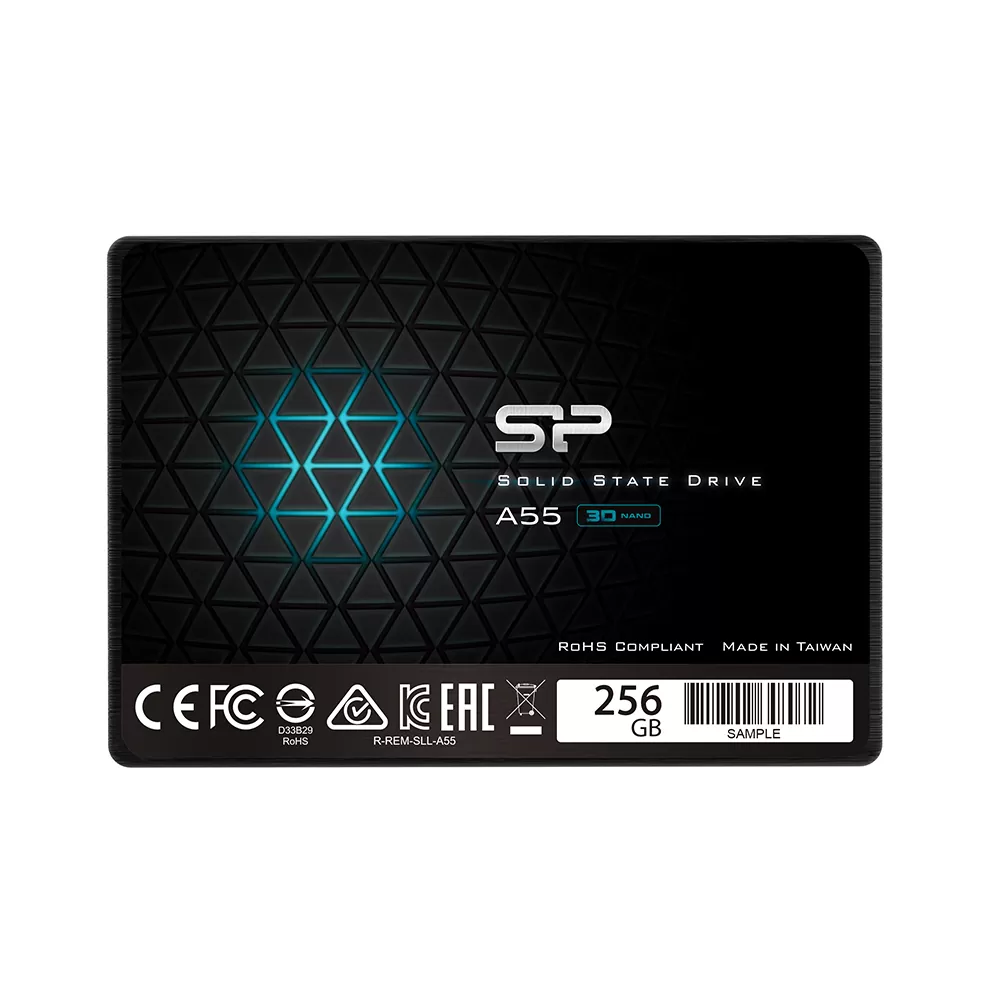 matshop.gr - SILICON POWER 2.5" A55 SSD SATA III TCL 3D NAND 256GB 6GB/SEC R/W 550/420MB/s SLIM DESIGN BLUE