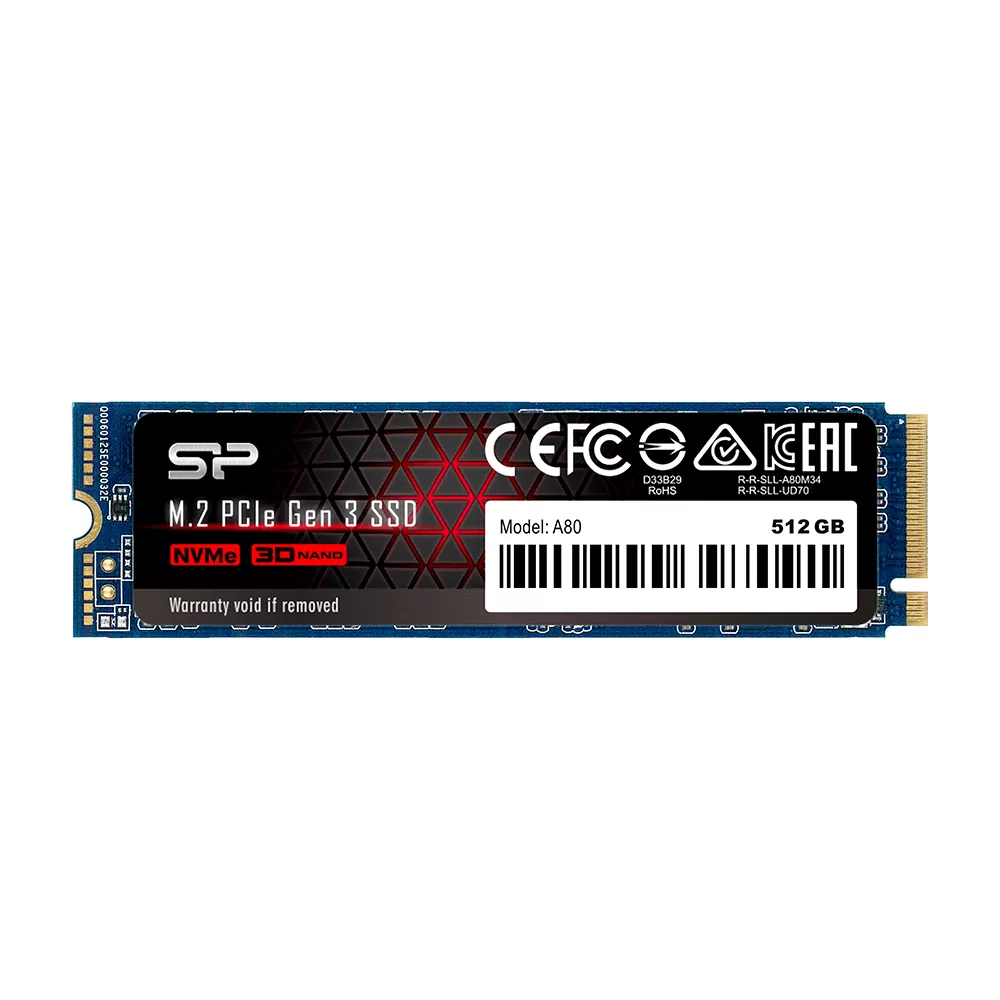 matshop.gr - SILICON POWER ACE A80 SSD PCIe GEN 3x4 NVMe 1.3 SLC 512GB M.2 HMB - DRAM Max 3400/3000 Mb/s