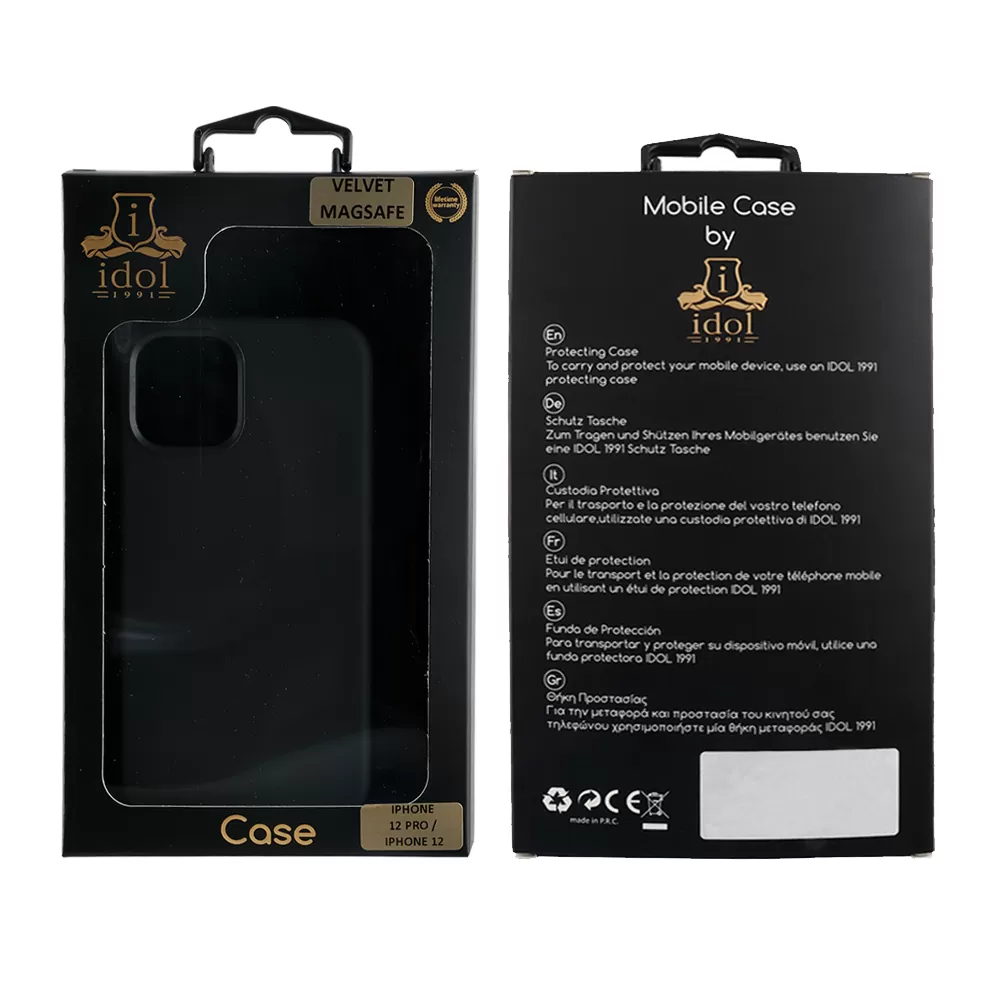 matshop.gr - IDOL 1991 ΘΗΚΗ IPHONE 12 PRO / IPHONE 12 6.1" VELVET MAGSAFE TPU CAMERA GUARD BLACK