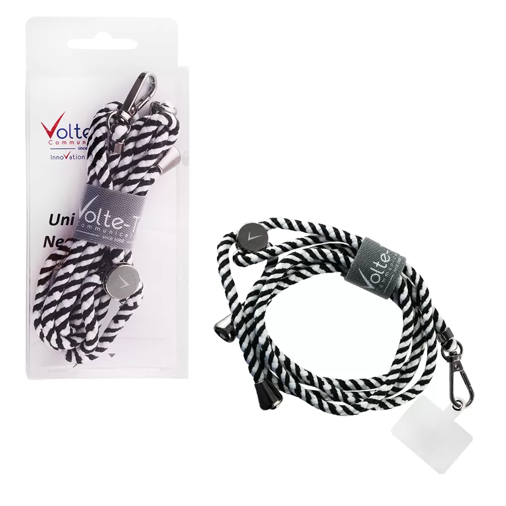 matshop.gr - VOLTE-TEL NECK STRAP - ΛΟΥΡΑΚΙ ΛΑΙΜΟΥ ΓΙΑ ΘΗΚΕΣ ΑΣΠΡΟ-ΜΑΥΡΟ VT34