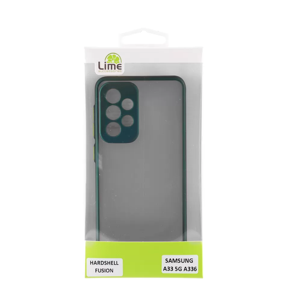 matshop.gr - LIME ΘΗΚΗ SAMSUNG A33 5G A336 6.4" HARDSHELL FUSION FULL CAMERA PROTECTION GREEN WITH YELLOW KEYS