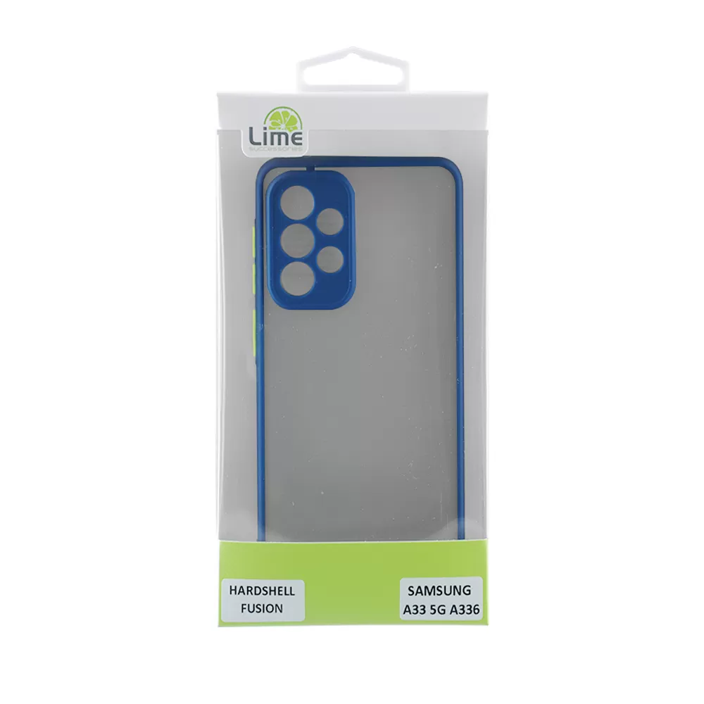 matshop.gr - LIME ΘΗΚΗ SAMSUNG A33 5G A336 6.4" HARDSHELL FUSION FULL CAMERA PROTECTION BLUE WITH YELLOW KEYS
