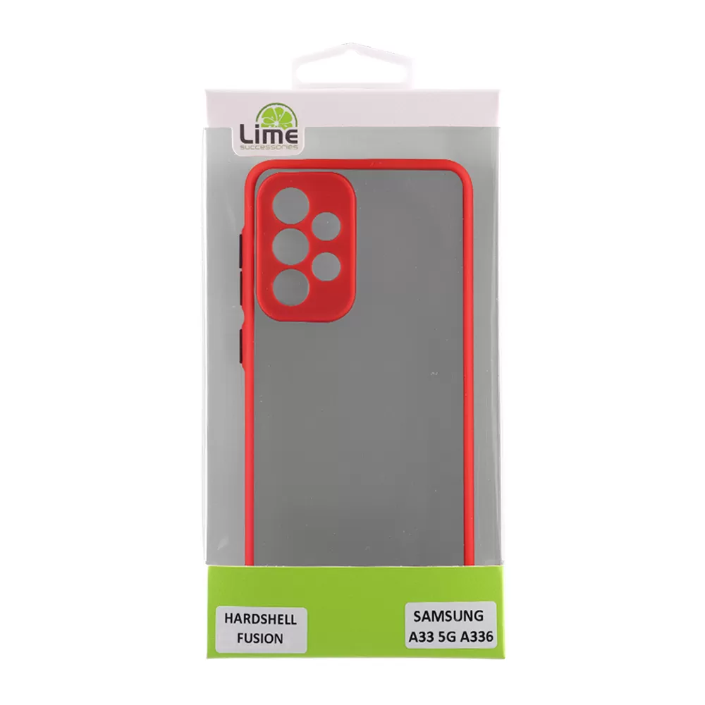 matshop.gr - LIME ΘΗΚΗ SAMSUNG A33 5G A336 6.4" HARDSHELL FUSION FULL CAMERA PROTECTION RED WITH BLACK KEYS