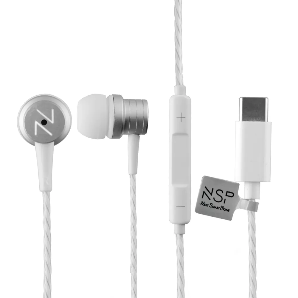 matshop.gr - NSP HANDS FREE STEREO UNIVERSAL TYPE C 1.2m RIPPLY HN28 WITH REMOTE AND MIC WHITE