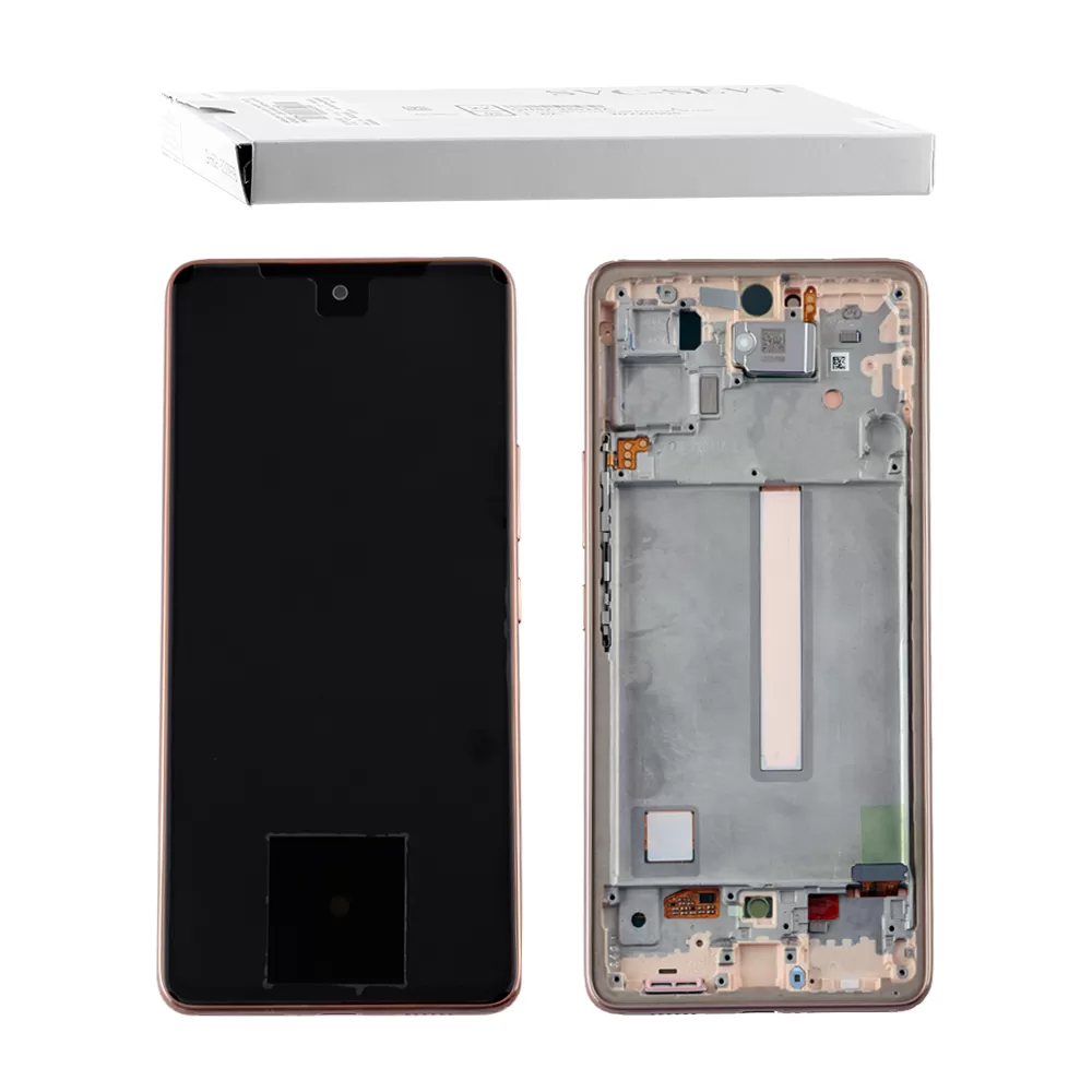 matshop.gr - SAMSUNG A53 A536 ΟΘΟΝΗ+TOUCH SCREEN + LENS GH82-28024D PEACH ORIGINAL SERVICE PACK