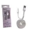 matshop.gr - VOLTE-TEL MICRO USB FLAT ALUMINIUM 6mm USB 2.1A ΦΟΡΤ.-DATA 1m SILVER