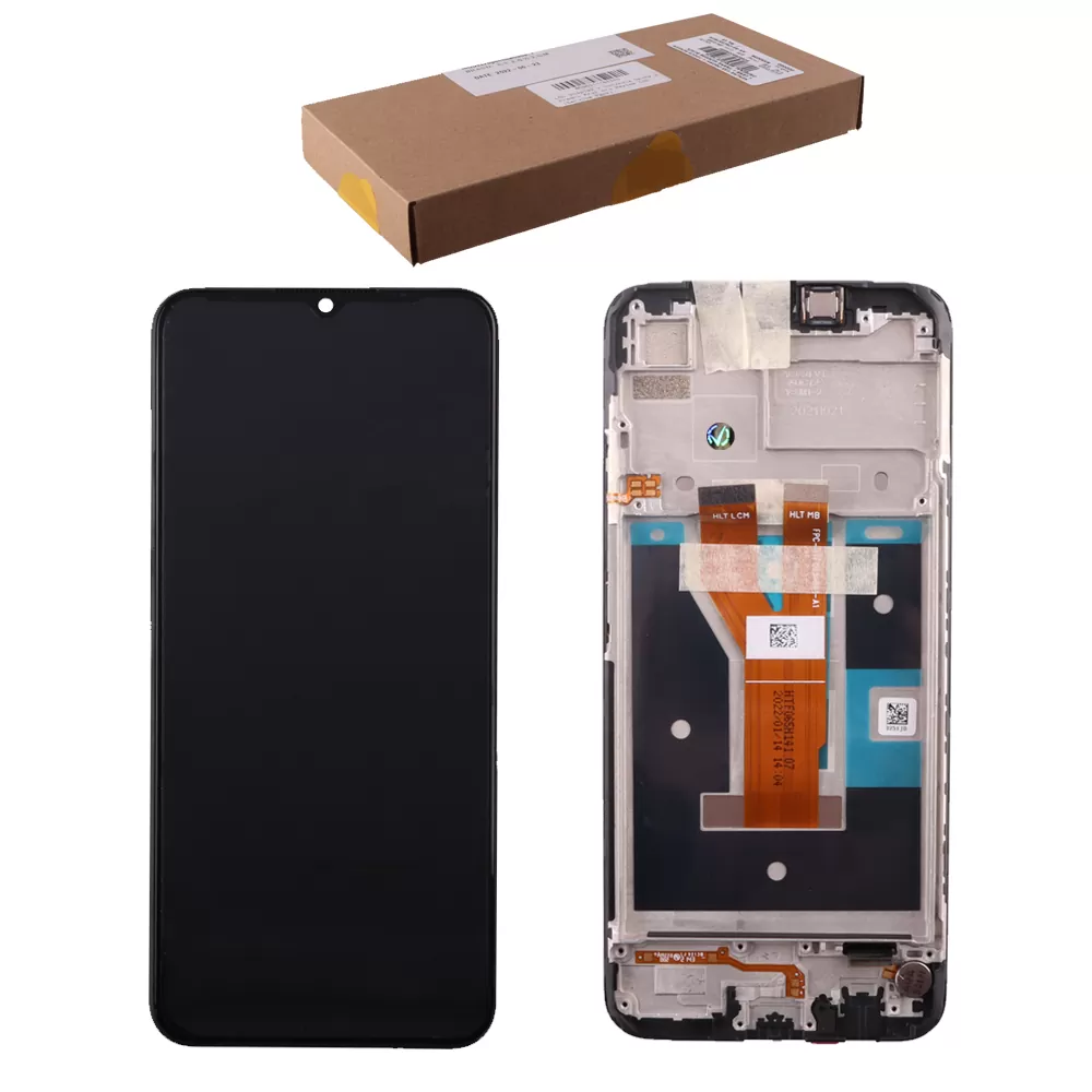 matshop.gr - REALME C11 2021 ΟΘΟΝΗ + TOUCH SCREEN + LENS + FRAME 4907881 BLACK ORIGINAL SERVICE PACK