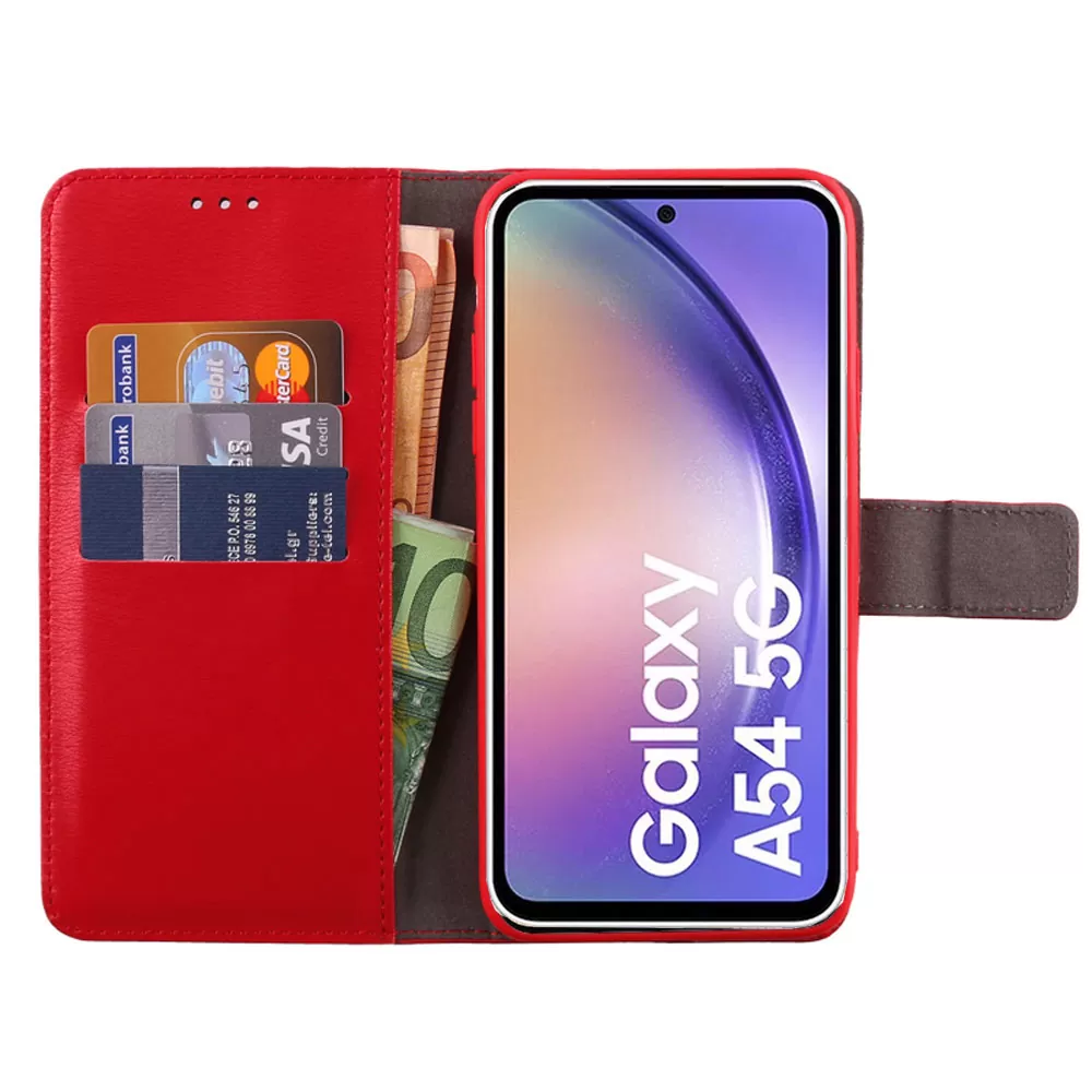 matshop.gr - VOLTE-TEL ΘΗΚΗ SAMSUNG A54 5G A546 6.4" ALLURE MAGNET BOOK STAND CLIP RED