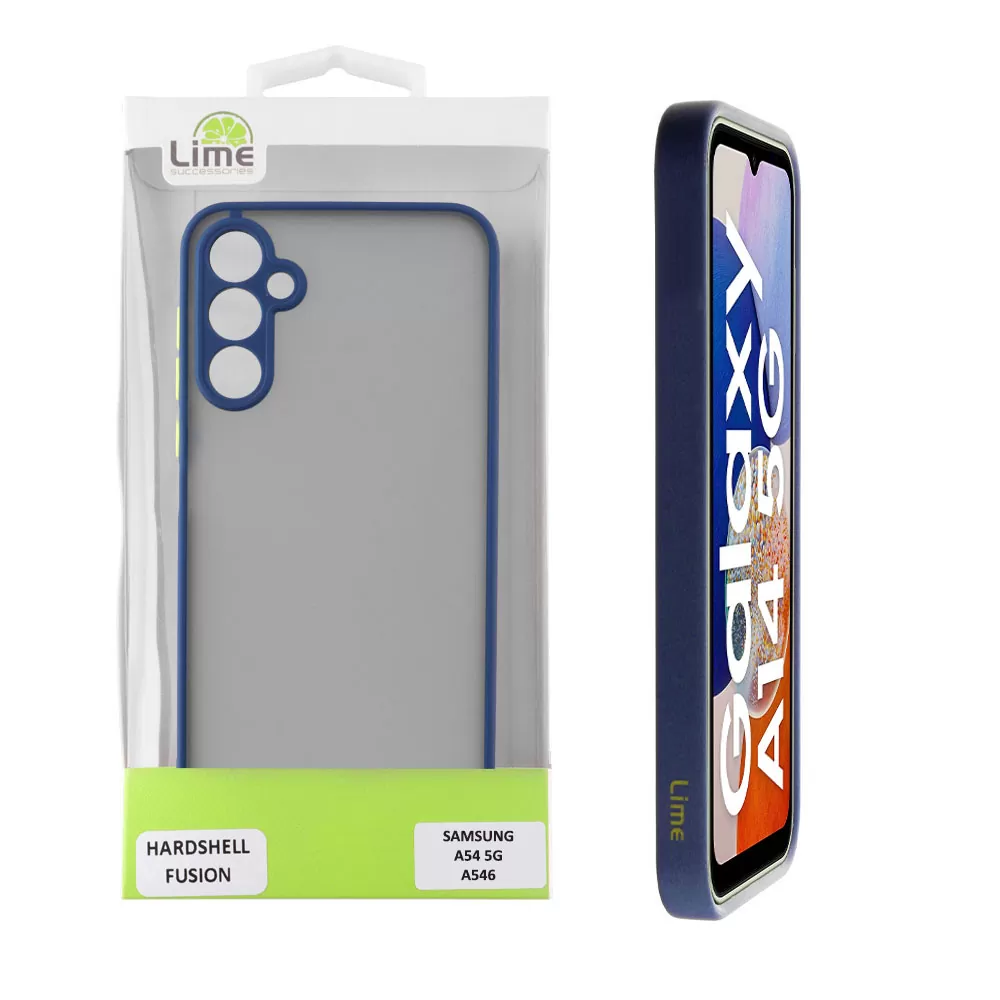 matshop.gr - LIME ΘΗΚΗ SAMSUNG A54 5G A546 6.4" HARDSHELL FUSION FULL CAMERA PROTECTION BLUE WITH YELLOW KEYS