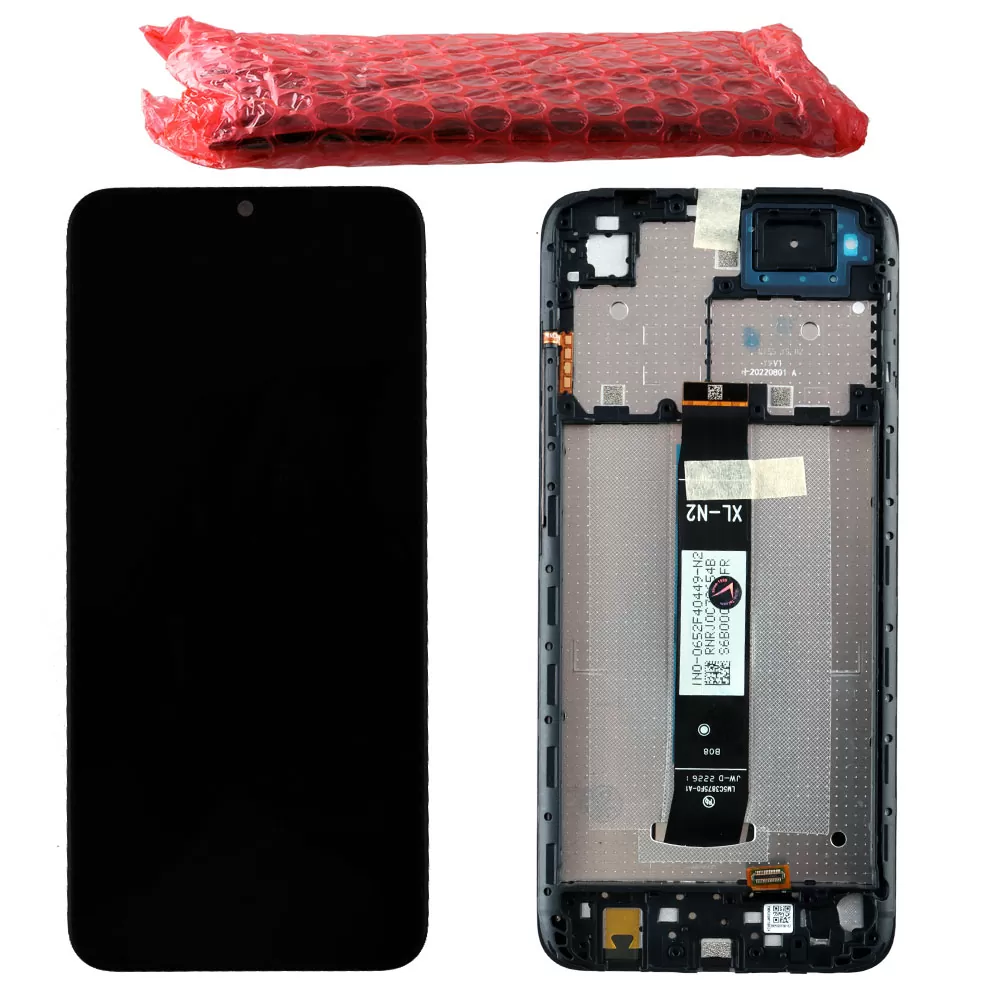 matshop.gr - XIAOMI REDMI A1/A1+ 4G 2022 ΟΘΟΝΗ + TOUCH SCREEN + LENS + FRAME 5600010C3S00 BLACK ORIGINAL SERVICE PACK
