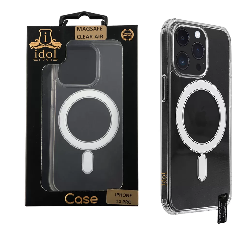 matshop.gr - IDOL 1991 ΘΗΚΗ IPHONE 14 PRO 6.1" MAGSAFE ANTISHOCK CLEAR AIR BACK COVER TPU CAMERA GUARD ΔΙΑΦΑΝΗ