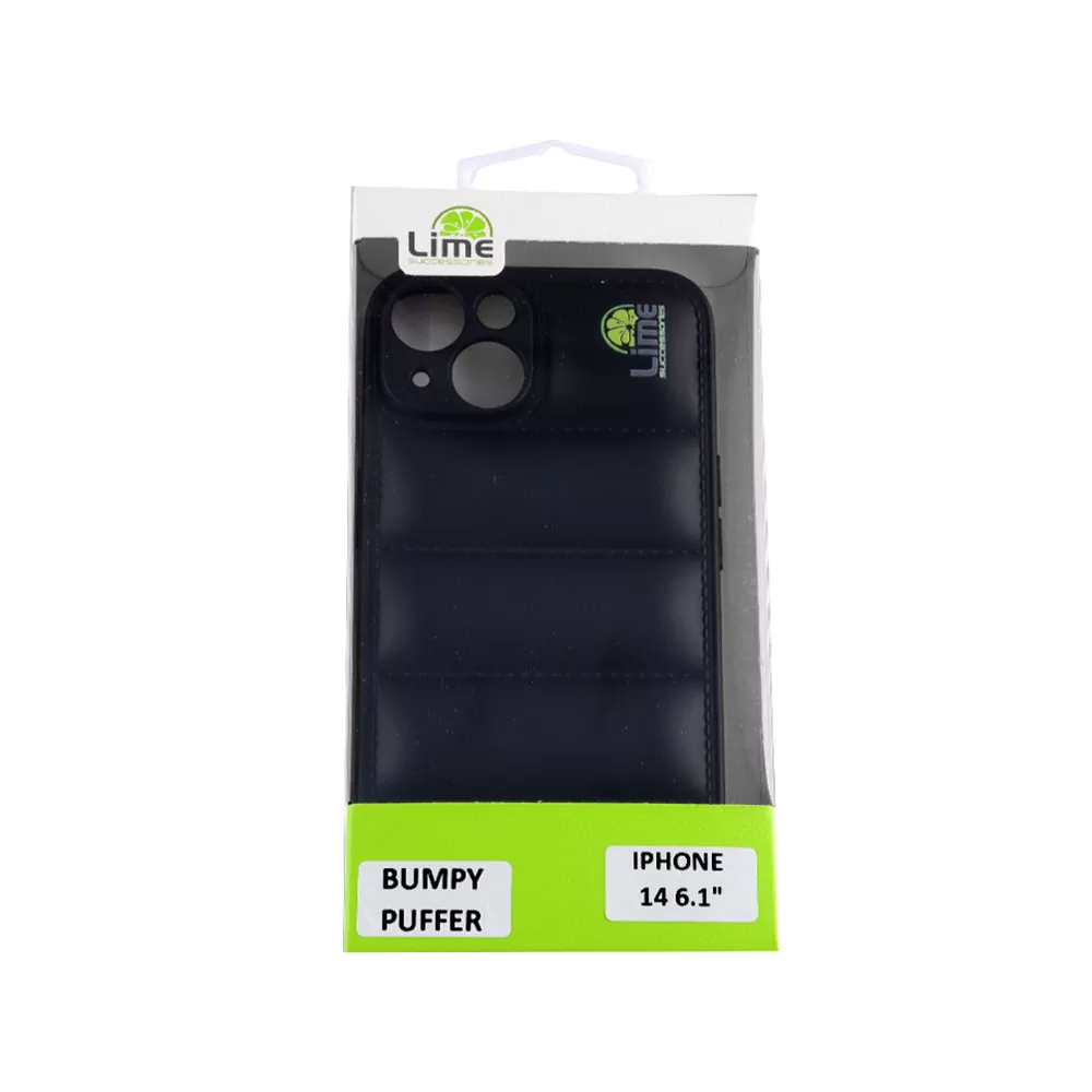 matshop.gr - LIME ΘΗΚΗ IPHONE 14 6.1" BUMPY PUFFER TPU FULL CAMERA PROTECTION BLACK