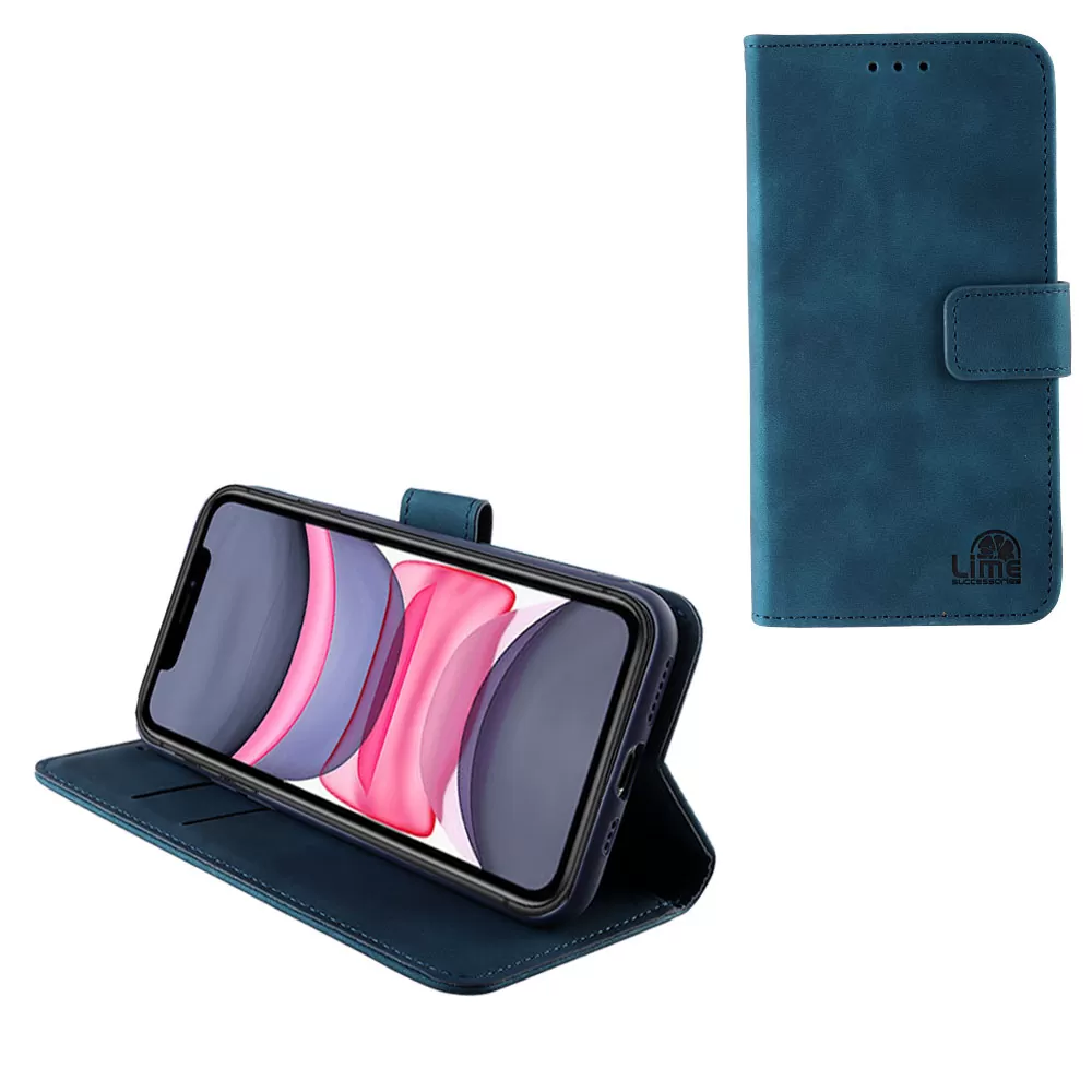 matshop.gr - LIME ΘΗΚΗ IPHONE 11 6.1" ESSENTIAL MAGNET BOOK STAND CLIP DARK BLUE