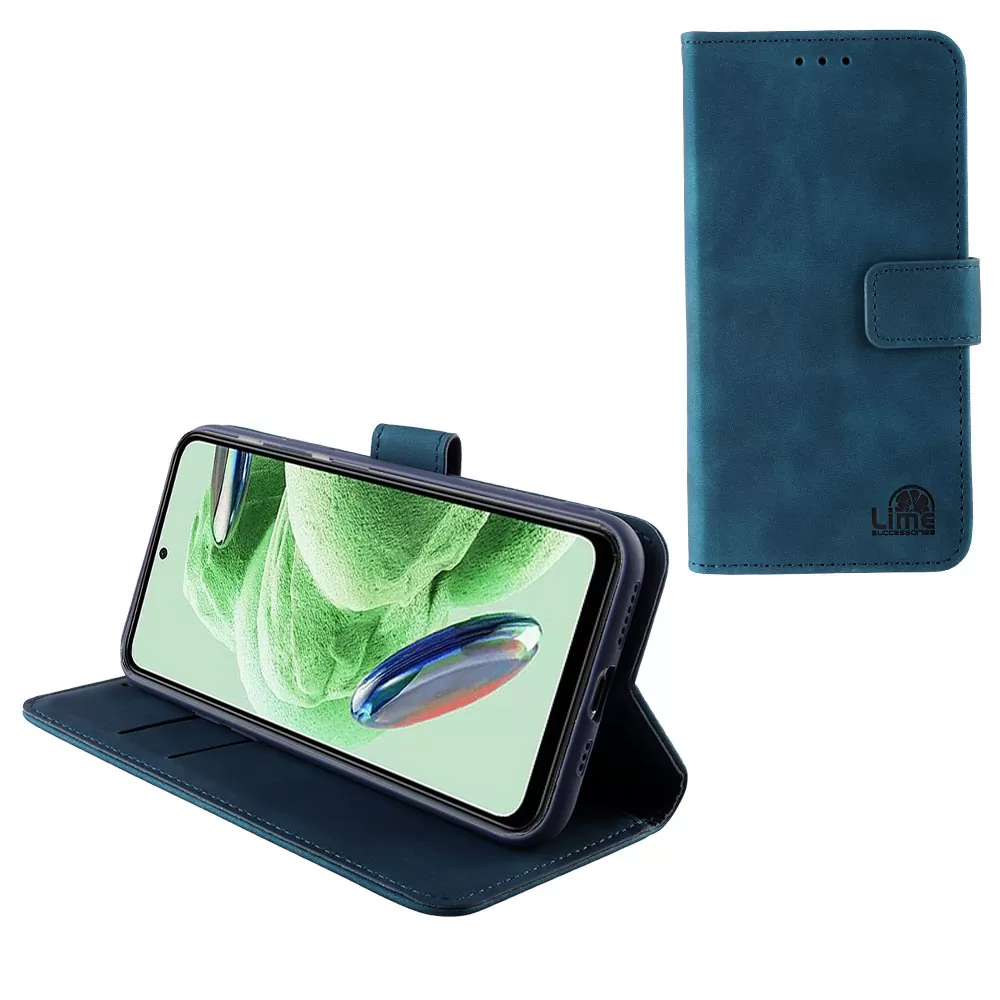 matshop.gr - LIME ΘΗΚΗ XIAOMI REDMI NOTE 12 5G 6.67" ESSENTIAL MAGNET BOOK STAND CLIP DARK BLUE