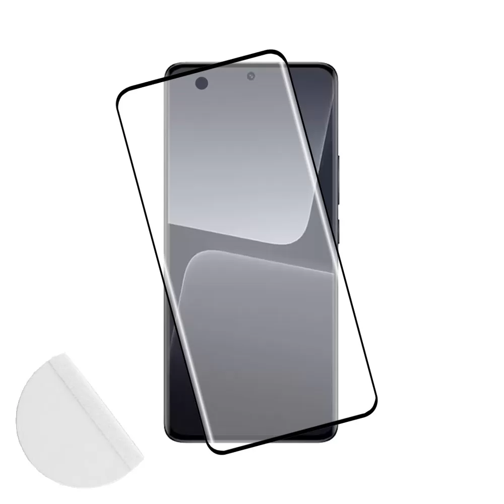 matshop.gr - IDOL 1991 TEMPERED GLASS XIAOMI 13 LITE 5G 6.55" 9H 0.30mm 3D FULL GLUE SEMI CURVED FINGER UNLOCK BLACK + SQUEEZY CARD