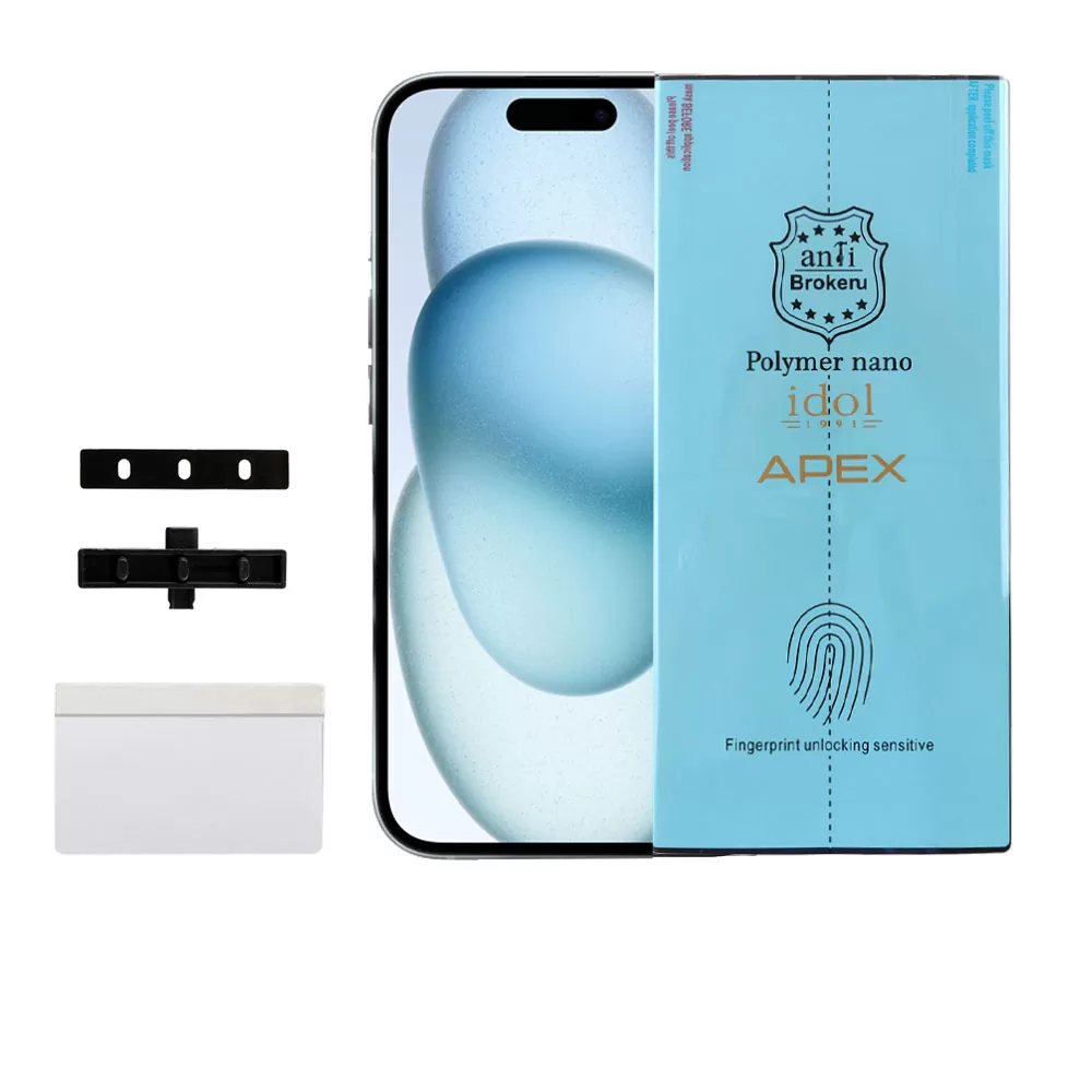 matshop.gr - IDOL 1991 APEX POLYMER NANOTECH FILM IPHONE 15 PRO / IPHONE 15 6.1" FULL COVER WITH INSTALLATION KIT
