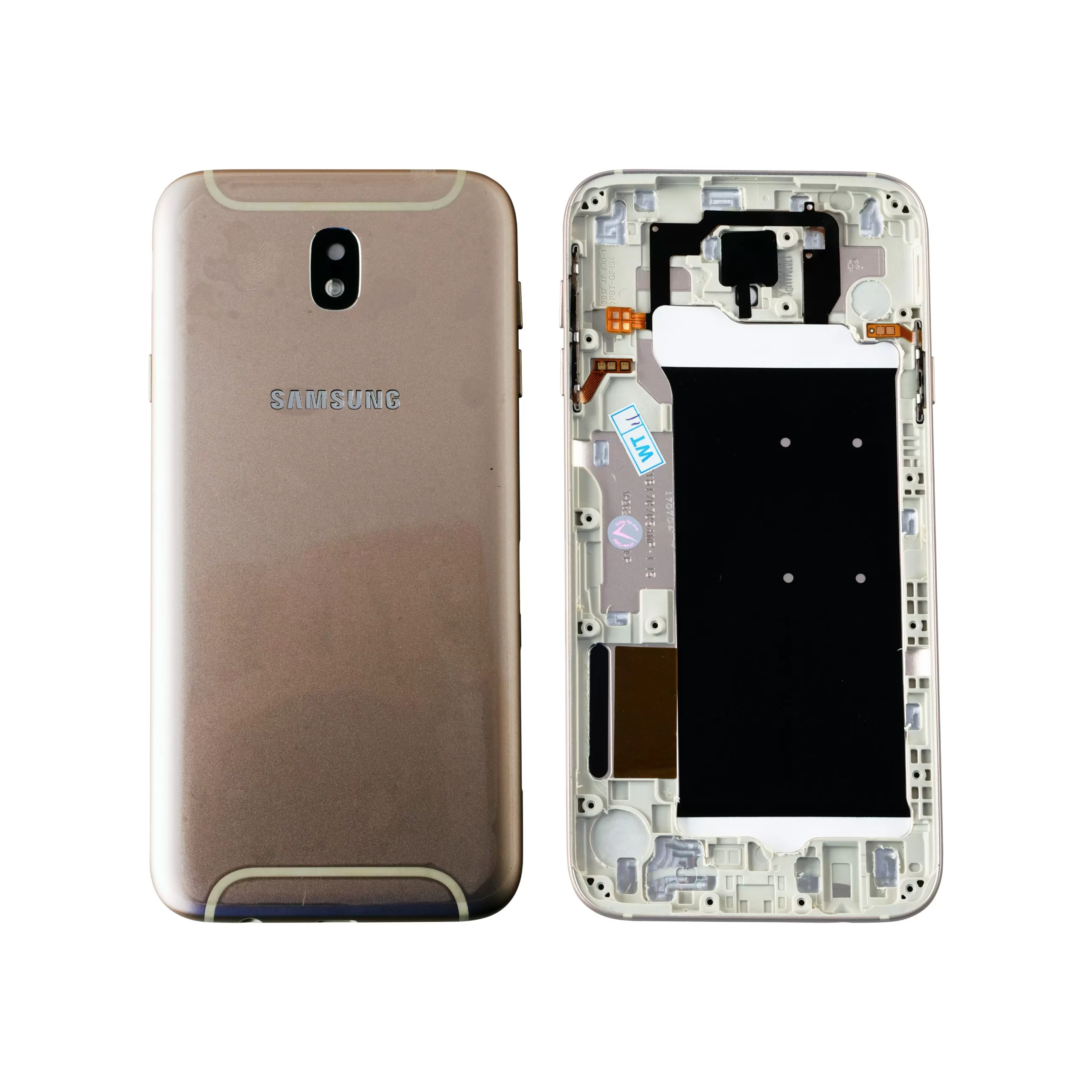 matshop.gr - SAMSUNG J730 GALAXY J7 2017 BATTERY COVER - CAMERA LENS - SIDE KEYS GOLD 3P OR