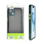 matshop.gr - LIME ΘΗΚΗ IPHONE 15 6.1" HARDSHELL FUSION FULL CAMERA PROTECTION GREEN WITH YELLOW KEYS