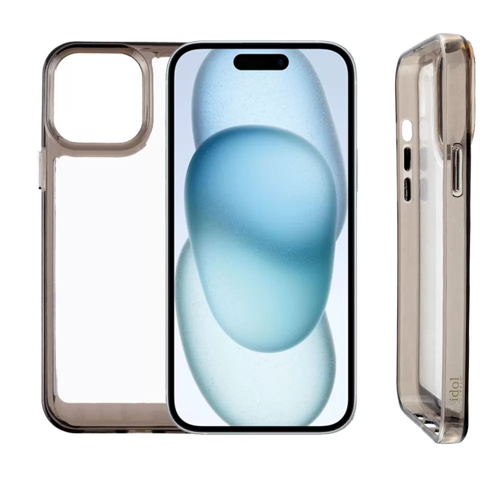 matshop.gr - IDOL 1991 ΘΗΚΗ IPHONE 15 6.1" CRISTALYTE TPU CAMERA GUARD ΔΙΑΦΑΝΗ ΓΚΡΙ