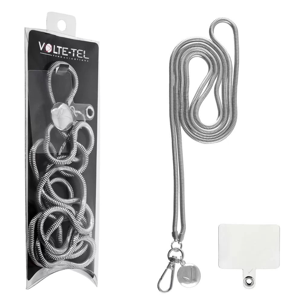 matshop.gr - VOLTE-TEL NECK STRAP - ΑΛΥΣΙΔΑ ΛΑΙΜΟΥ 130cm ΓΙΑ ΘΗΚΕΣ SILVER VT417