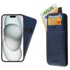 matshop.gr - IDOL 1991 ΘΗΚΗ IPHONE 15 PLUS 6.7" ANTI-RFID LEATHER SMART WALLET BLUE