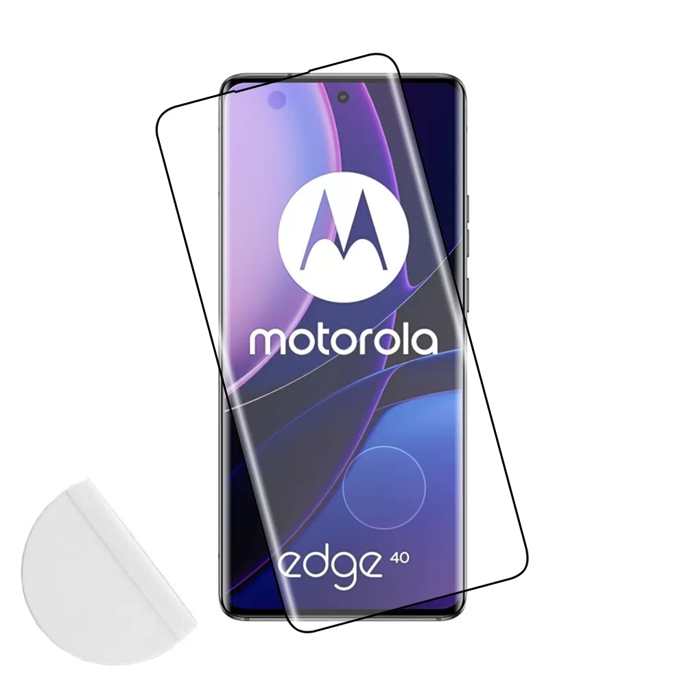 matshop.gr - IDOL 1991 TEMPERED GLASS MOTOROLA EDGE 40 5G 6.55" 9H 0.30mm 3D SEMI CURVED FINGER UNLOCK BLACK FULL COVER