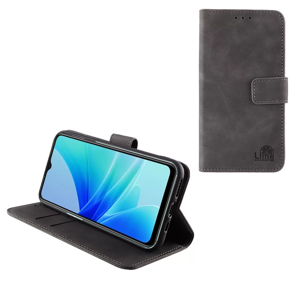 matshop.gr - LIME ΘΗΚΗ OPPO A57s 6.56" ESSENTIAL MAGNET BOOK STAND CLIP GREY