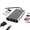 matshop.gr - NSP N17 10 IN 1 USB-C HUB TYPE C TO VGA WITH AUDIO/RJ45 1000Mbps/PD 60W/SDXC/SD 3.0/USB 3.0 X3/ HDMI 4K ALU GREY