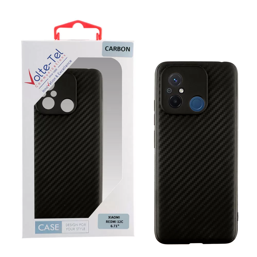 matshop.gr - VOLTE-TEL ΘΗΚΗ XIAOMI REDMI 12C 6.71" CARBON CAMERA PROTECTIVE BLACK