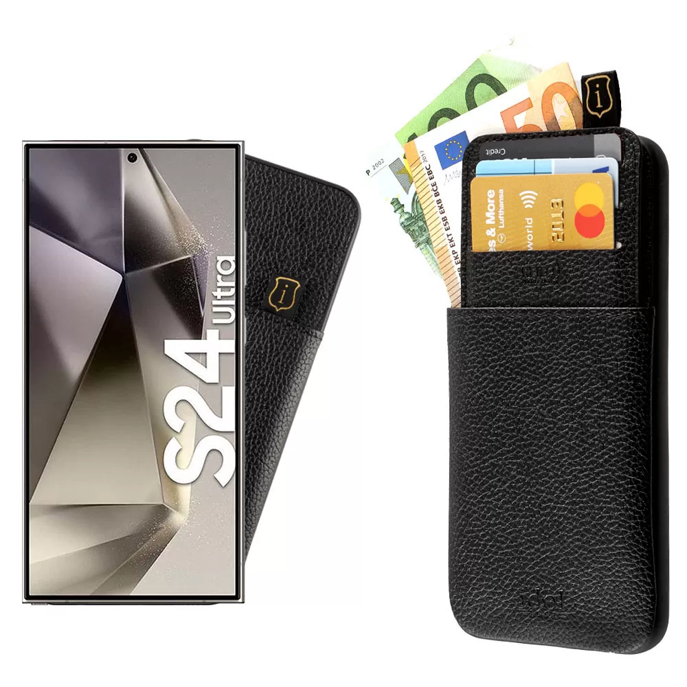 matshop.gr - IDOL 1991 ΘΗΚΗ SAMSUNG S24 ULTRA 5G S928 6.8" ANTI-RFID LEATHER SMART WALLET CAMERA GUARD BLACK