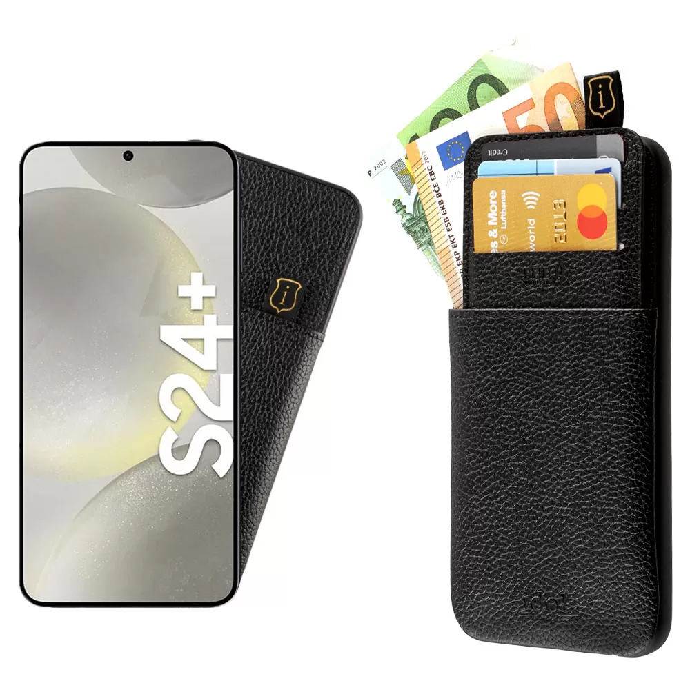 matshop.gr - IDOL 1991 ΘΗΚΗ SAMSUNG S24 PLUS 5G S926 6.7" ANTI-RFID LEATHER SMART WALLET CAMERA GUARD BLACK