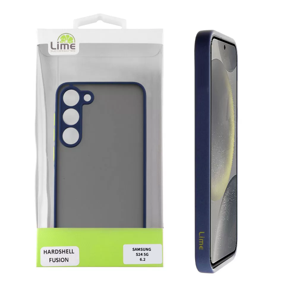 matshop.gr - LIME ΘΗΚΗ SAMSUNG S24 5G S921 6.2" HARDSHELL FUSION FULL CAMERA PROTECTION BLUE WITH YELLOW KEYS