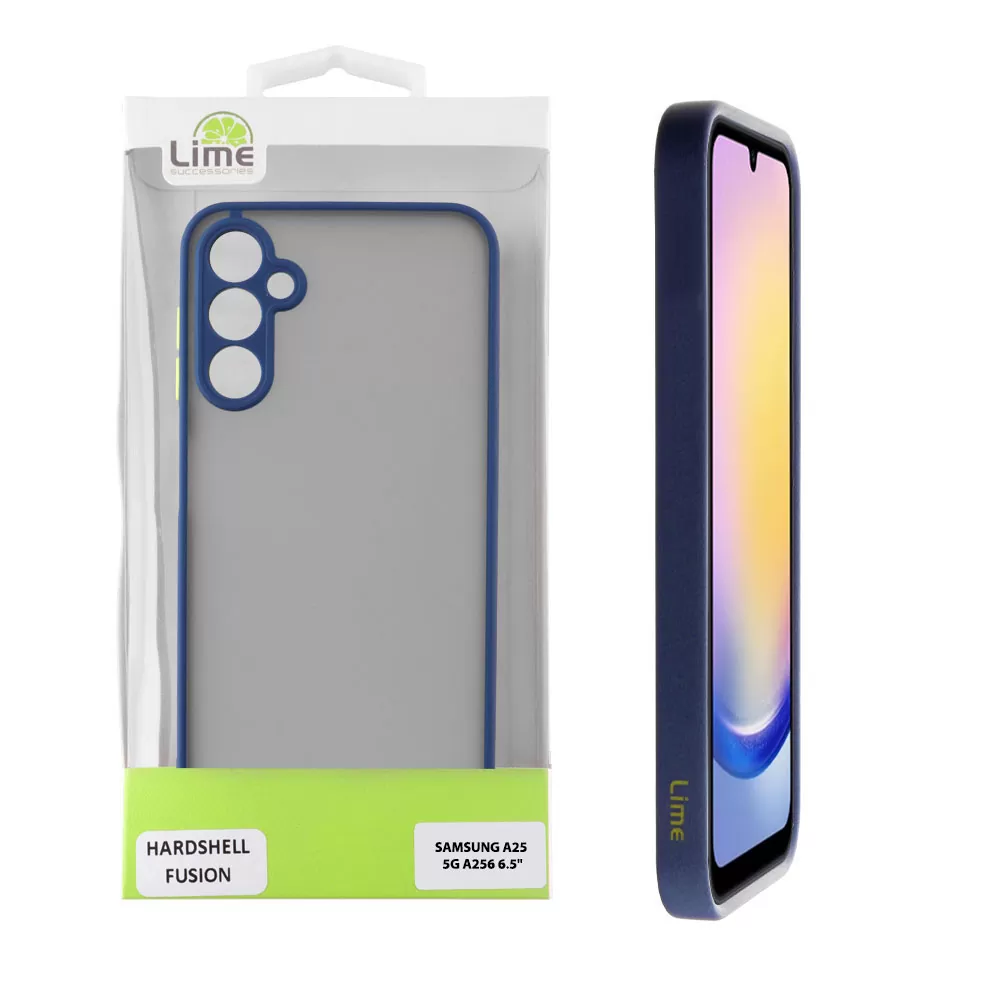 matshop.gr - LIME ΘΗΚΗ SAMSUNG A25 5G A256 6.5" HARDSHELL FUSION FULL CAMERA PROTECTION BLUE WITH YELLOW KEYS