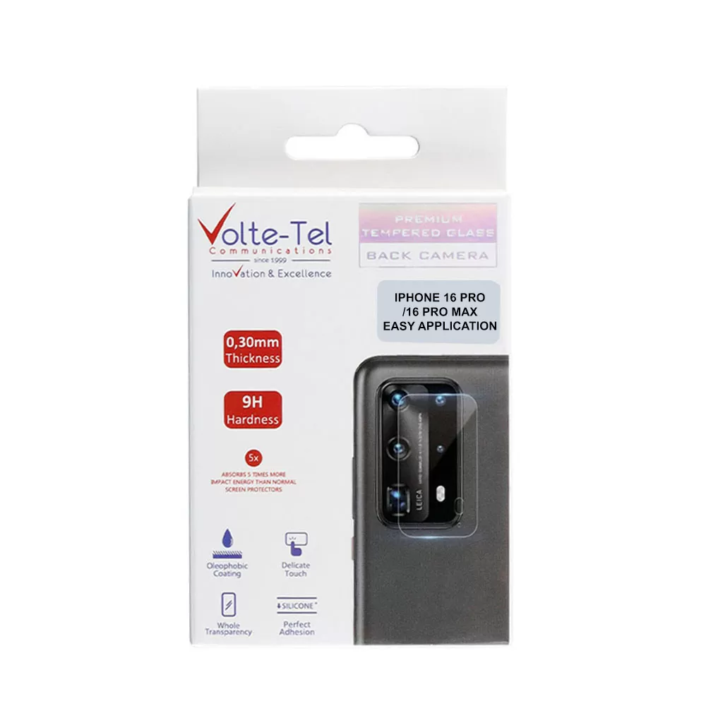 VOLTE-TEL CAMERA GLASS COVER IPHONE 16 PRO / 16 PRO MAX 9H 0.30MM EASY APPLICATION MIDNIGHT