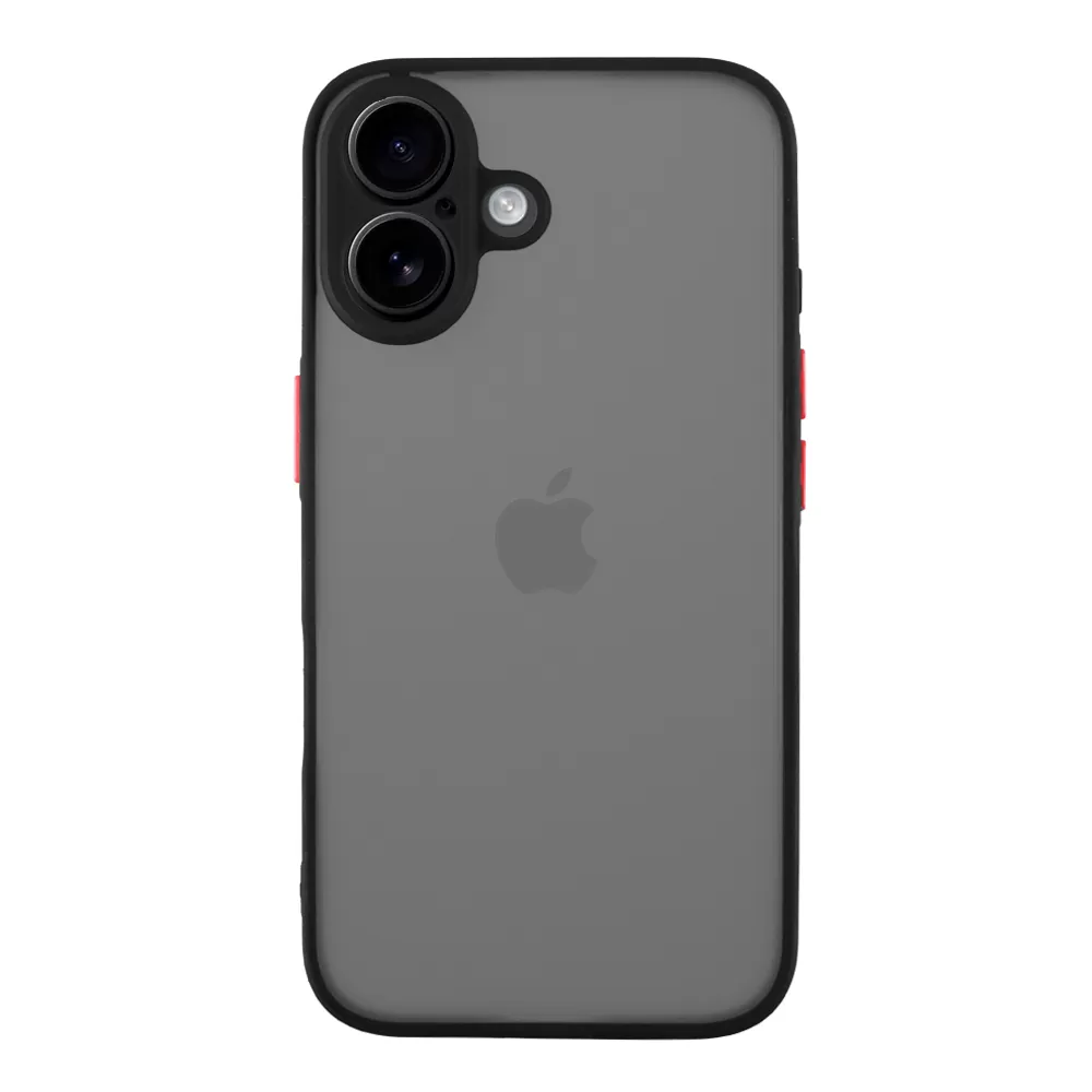 LIME ΘΗΚΗ IPHONE 16 6.1" HARDSHELL FUSION FULL CAMERA PROTECTION BLACK WITH RED KEYS