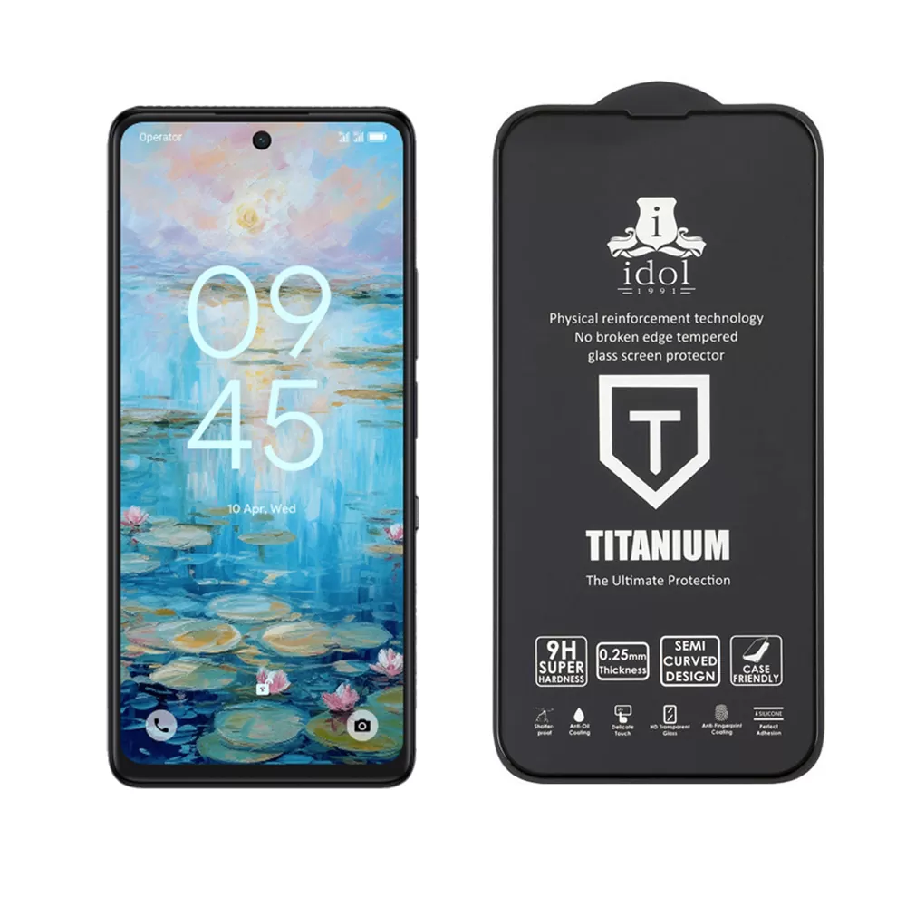 IDOL 1991 TEMPERED GLASS TCL 50 NXTPAPER 6.8" 9H 0.25mm TITANIUM SEMI CURVED FULL GLUE BLACK