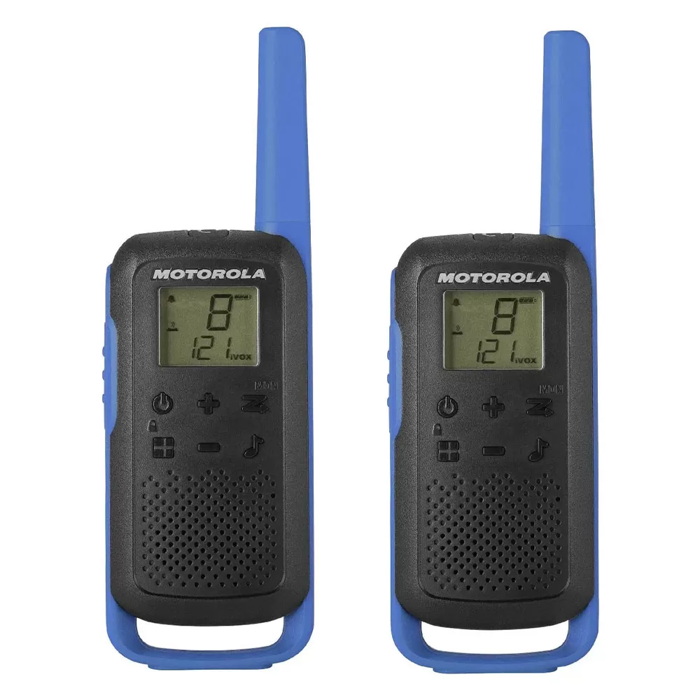MOTOROLA TALKABOUT T62 ΑΣΥΡΜΑΤΟΣ ΠΟΜΠΟΔΕΚΤΗΣ PMR WALKIE TALKIE 0.5W 8 KM ΣΕΤ 2ΤΜΧ ΜΠΛΕ