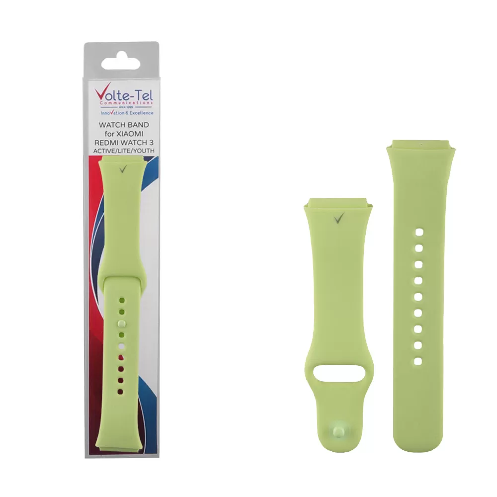 VOLTE-TEL ΛΟΥΡΑΚΙ ΡΟΛΟΓΙΟΥ ΣΙΛΙΚΟΝΗΣ XIAOMI REDMI WATCH 3 LITE/WATCH 3 YOUTH YELLOW GREEN VT138