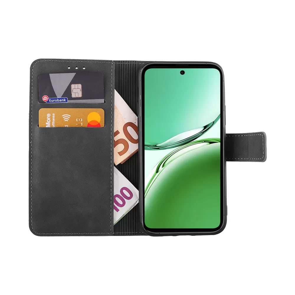 LIME ΘΗΚΗ OPPO RENO12 FS 5G 6.67" ESSENTIAL MAGNET BOOK STAND CLIP GREY