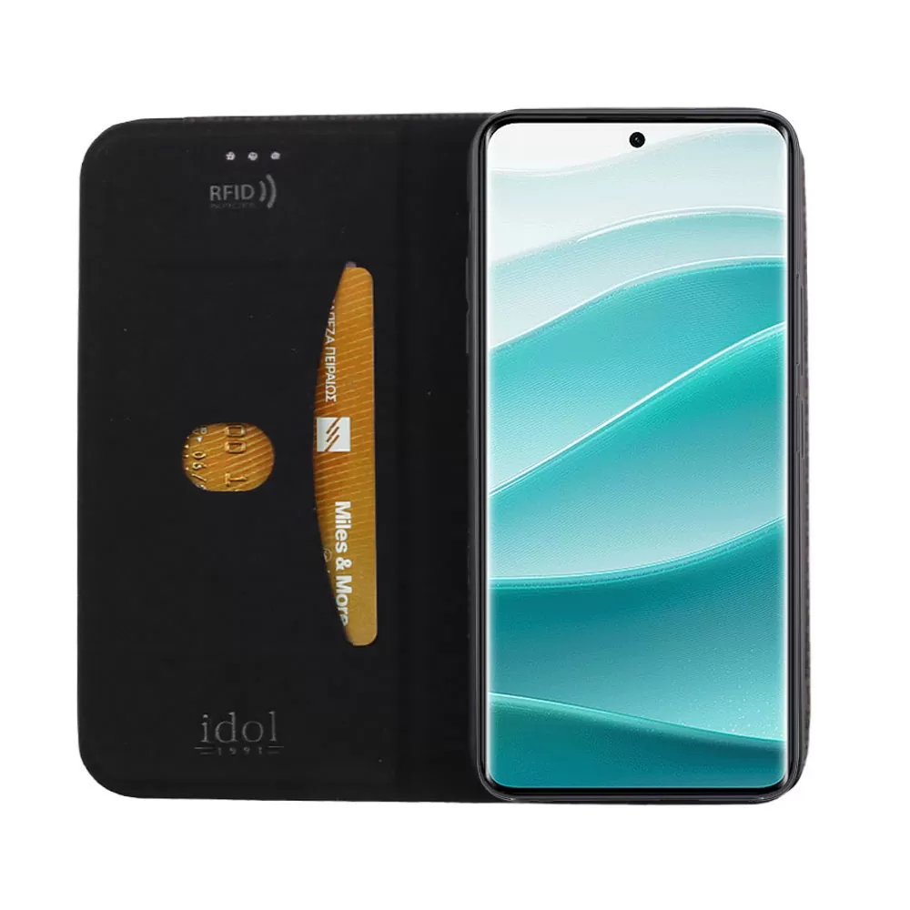 IDOL 1991 ΘΗΚΗ XIAOMI REDMI NOTE 14 PRO 5G 6.67" ELITE ANTI-RFID BOOK STAND BLACK