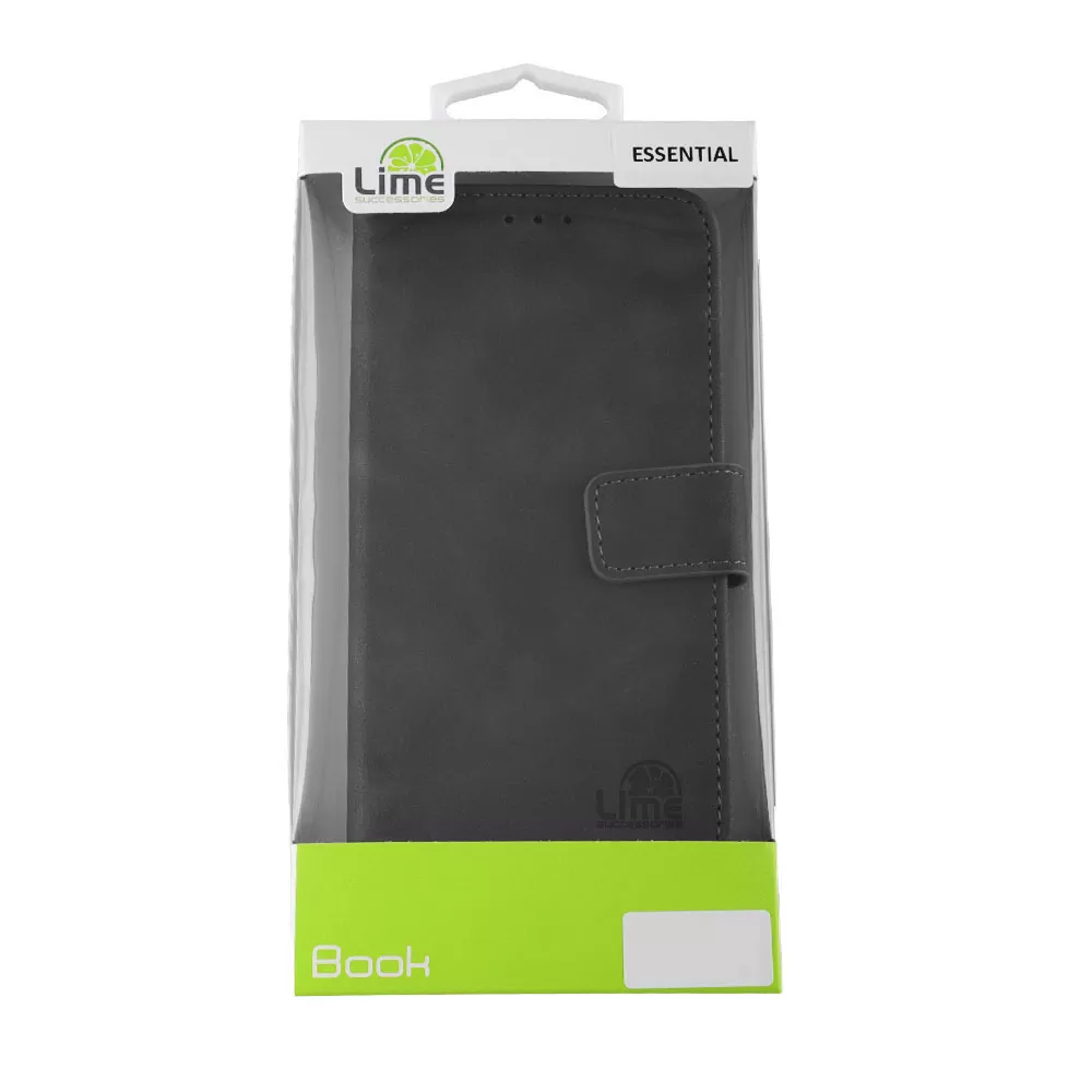 LIME ΘΗΚΗ MOTOROLA MOTO EDGE 50 NEO 5G 6.4" ESSENTIAL MAGNET BOOK STAND CLIP GREY