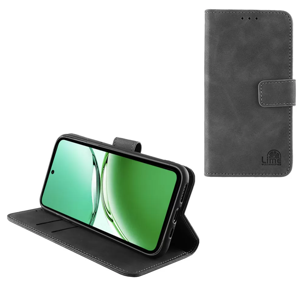 LIME ΘΗΚΗ OPPO RENO12 FS 5G 6.67" ESSENTIAL MAGNET BOOK STAND CLIP GREY