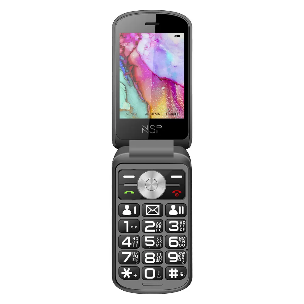 ΚΙΝΗΤΟ ΜΕ ΠΛΗΚΤΡΑ NSP 2700DS 2G FLIP 2.8" 128MB/64MB DUAL SIM RADIO-MP3/MP4 SOS BUTTON BLACK GR