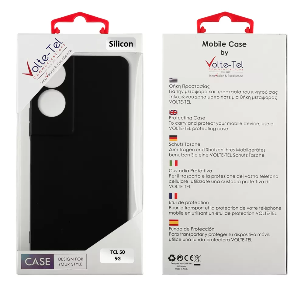 VOLTE-TEL ΘΗΚΗ TCL 50 5G 6.6" SILICON TPU FULL CAMERA PROTECTION BLACK