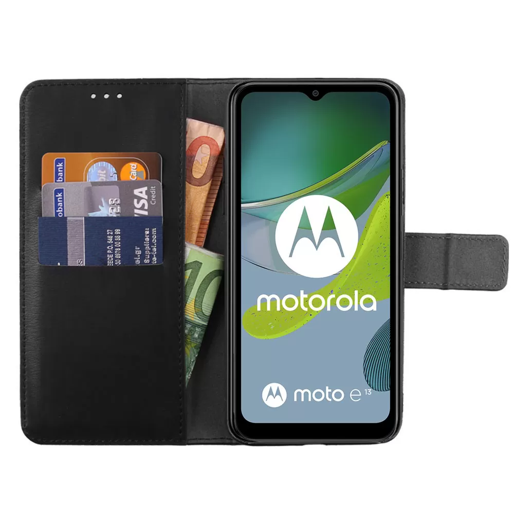 VOLTE-TEL ΘΗΚΗ MOTOROLA MOTO E13 6.5" ALLURE MAGNET BOOK STAND CLIP BLACK