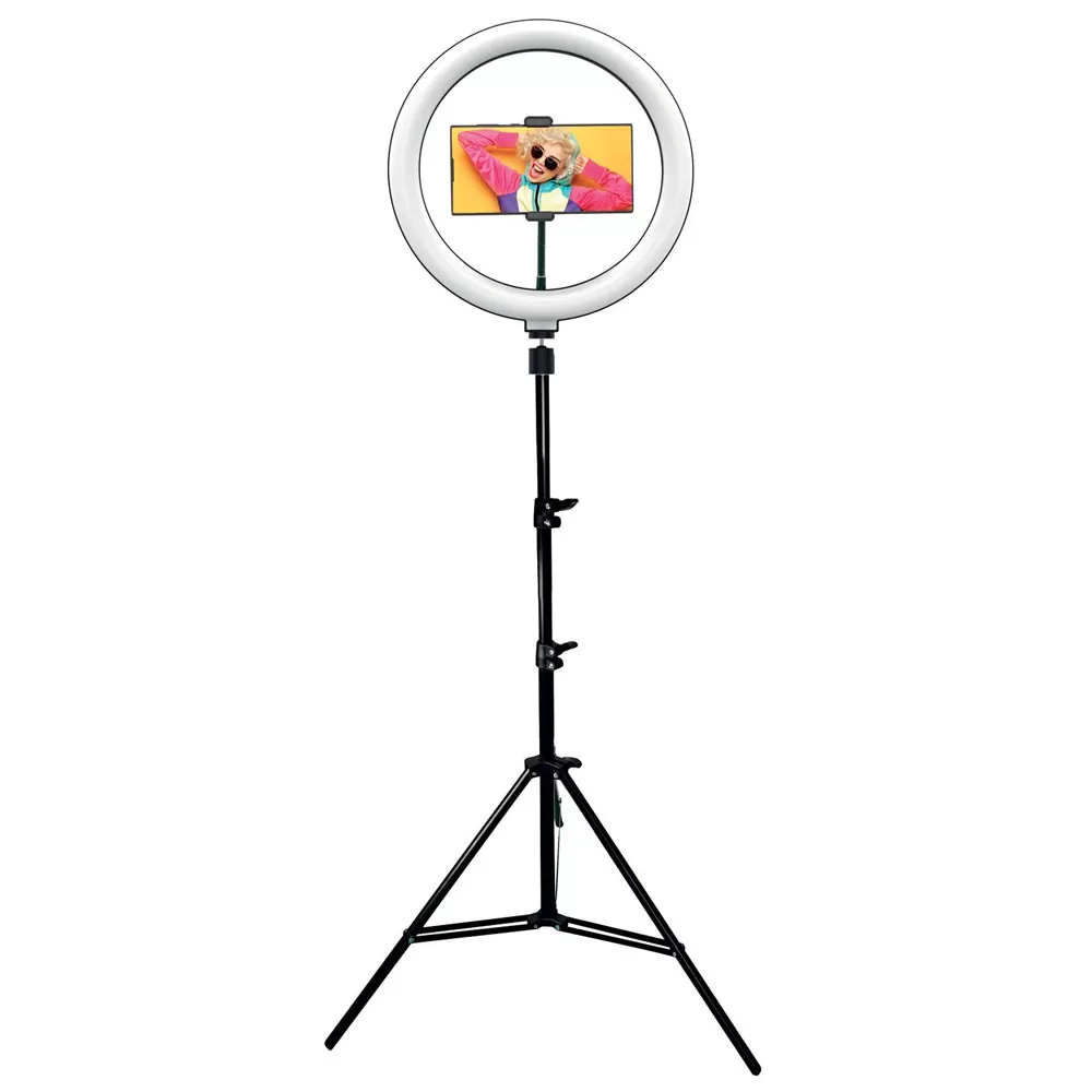 VOLTE-TEL VT121 3 COLOR LED SELFIE RING LIGHT 13" 32.5cm 2700-7000K 5V/11W ΜΕ ΤΡΙΠΟΔΟ 210cm ΚΑΙ ΒΑΣΗ ΤΗΛΕΦΩΝΟΥ