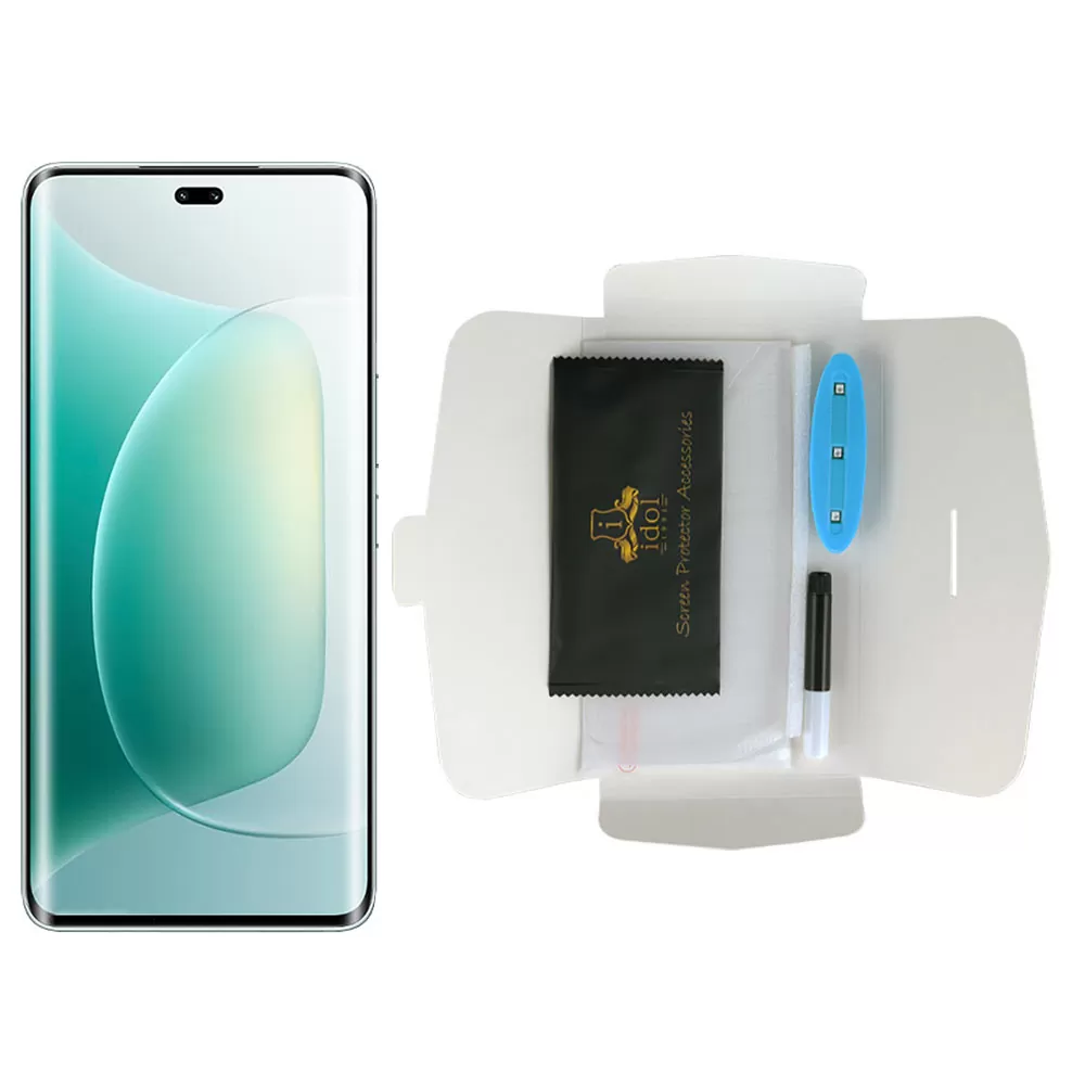 IDOL 1991 UV TEMPERED GLASS HONOR 300 PRO/ULTRA 5G 6.78in 9H 0.20mm 10D SEMI WITH GLUE-TOOL FINGER UNLOCK FULL COVER TRANSPARENT - Image 5
